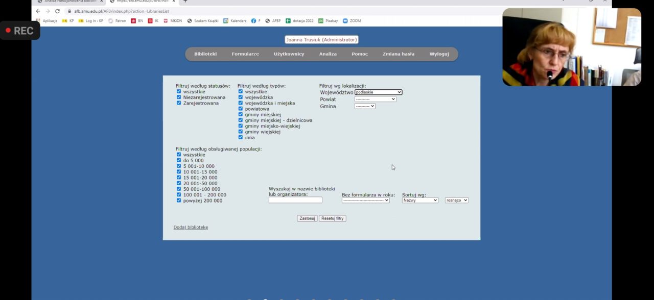 Zrzut ekranu - szkolenie on-line